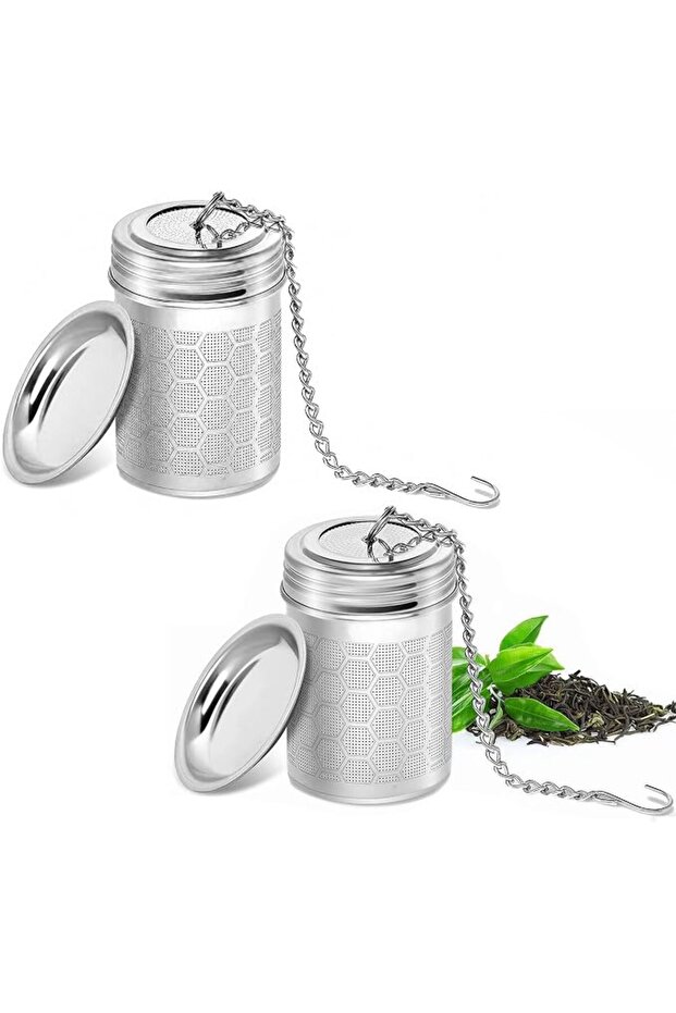 Stainless Steel Tea Strainer 2 Pack - Fine Mesh Tea Infuser for Loose Leaf, with Drip Tray