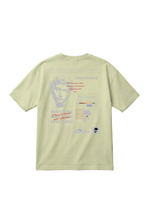 Happiness Printed Oversize Unisex T-Shirt – Streetwear, 100% Cotton