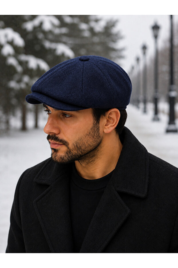 Wool Blend Cashmere Men's Beanie Hat