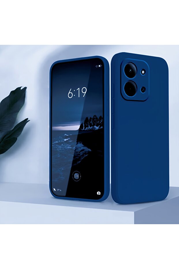 Redmi 15C 4G Deep Blue Fashion Solid Colour Shockproof Protective Liquid Silicone Phone Case For Red