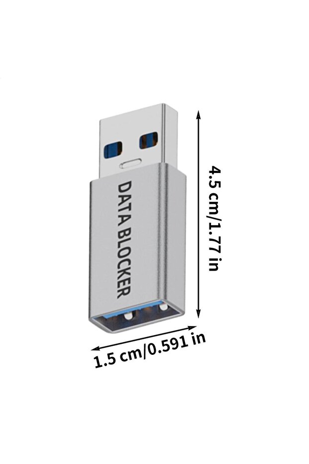 USBA Male to Female USB Data Blocker Security Adapter Anti-Juice Jacking Protector, USB Data Protect