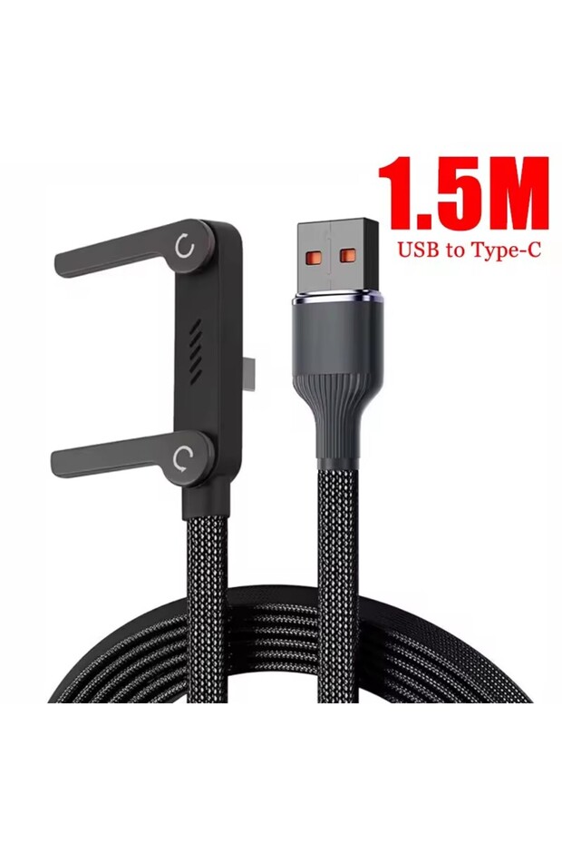 1.5m USB-To Type-C 240W 2 in 1 USB To Type-C Cable Foldable Bracket Data Cable Type C Fast Charging