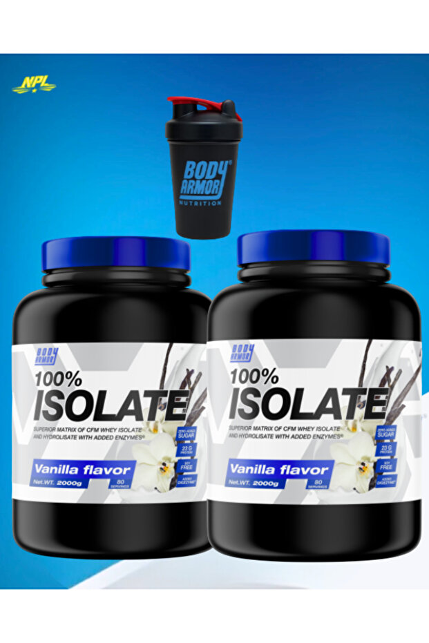 Body Armor (combo) Whey Protein Isolate 2kg x 2 Pack | 23g Protein | 160 Servings | Zero Added Sugar | Soy Free | DigeZyme Enzymes+ Free Bottle