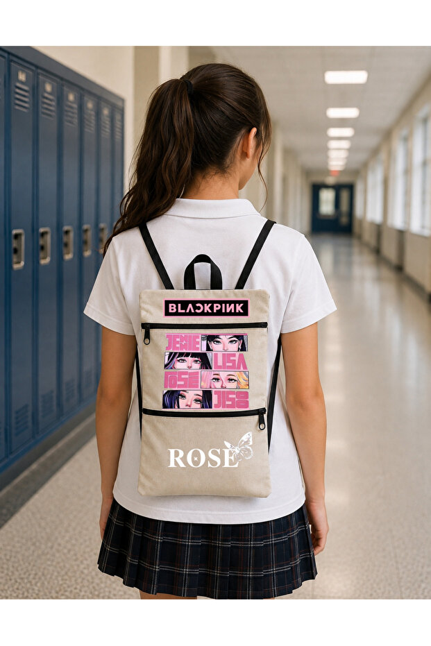 Blackpink Lisa, Jenne, Rose, Jisoo Designed Canvas Premium Quality Premium Print College School Backpack