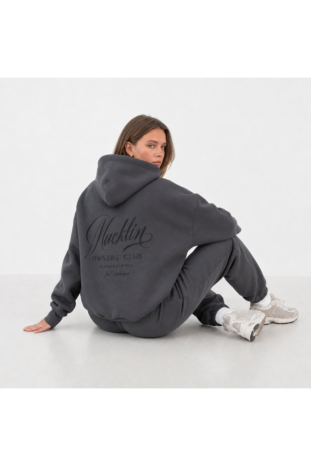 Unisex Men's and Women's Macklin Owners Printed Oversize 3 Thread Hooded Jogger Bottom Tracksuit Set