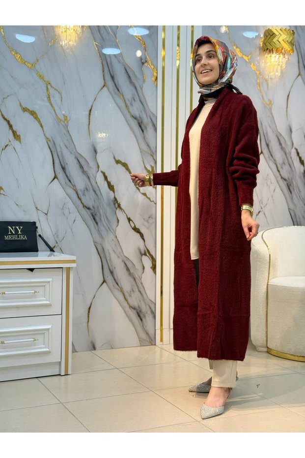 Ny Mehli̇ka Long Angora Cardigan 3372
