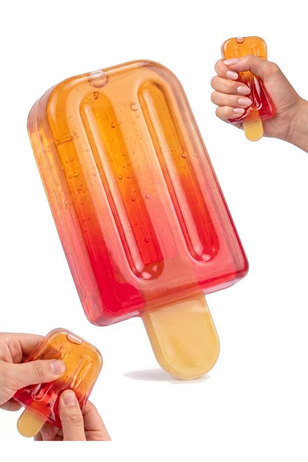 Squishy Toy 8.5cm Colorful Ice Cream Fidget Toy for Kids & Adults – Realistic Popsicle Stress Relief Toy | Translucent Malt Extract Sensory Gel Pack for Anxiety Control | Office Desk Accessory Novelty