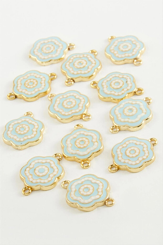 Flower Double Handle Enameled Bracelet and Pendant Apparatus 1 Piece