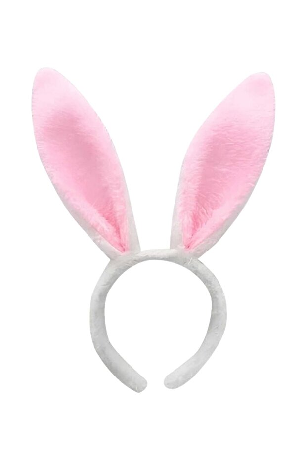 Pink Plush Rabbit Ear Crown - Party Costume Accessory
