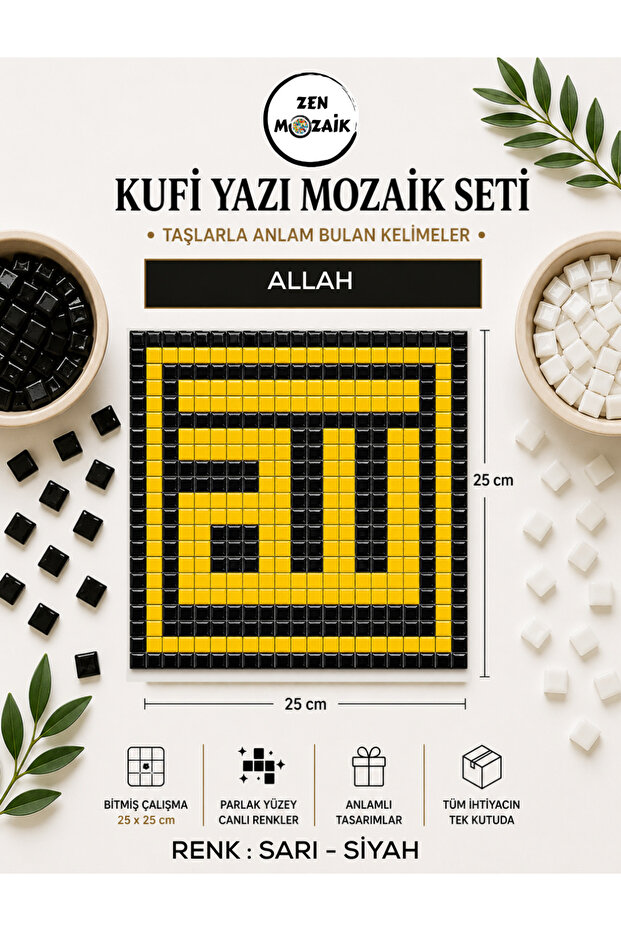 Kufi Lettering Mosaic Set – Words with Meaning in Stones