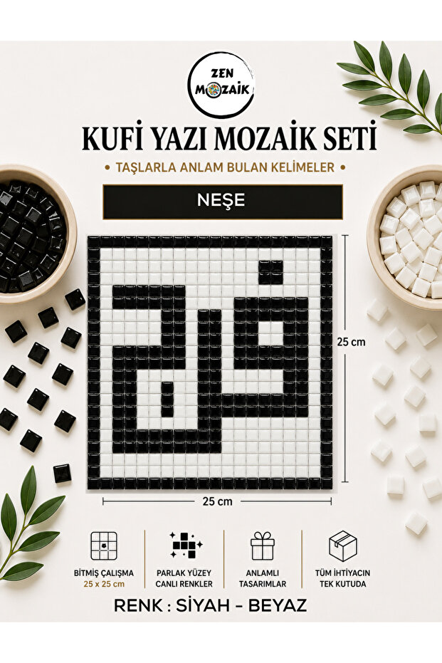 Kufi Lettering Mosaic Set – Words with Meaning in Stones