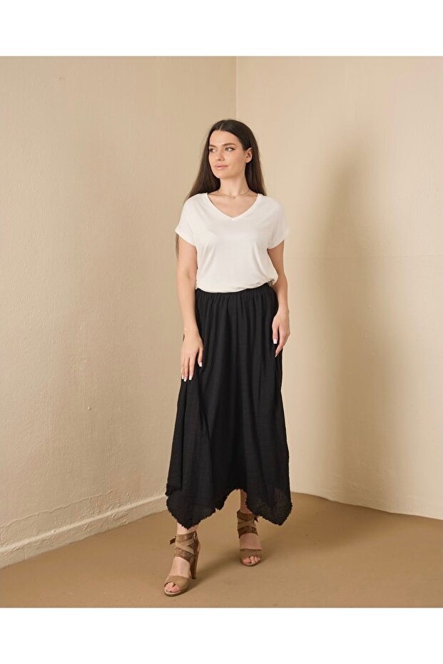 Asymmetrical Cut Cotton Skirt