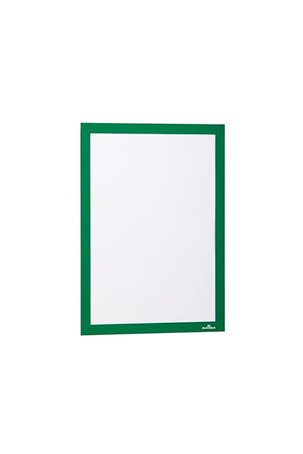 Durable DURAFRAME Self-Adhesive Magnetic Frame | A4 Format in Green | Pack of 2 Frames | Document Frame for Professional Internal Signage