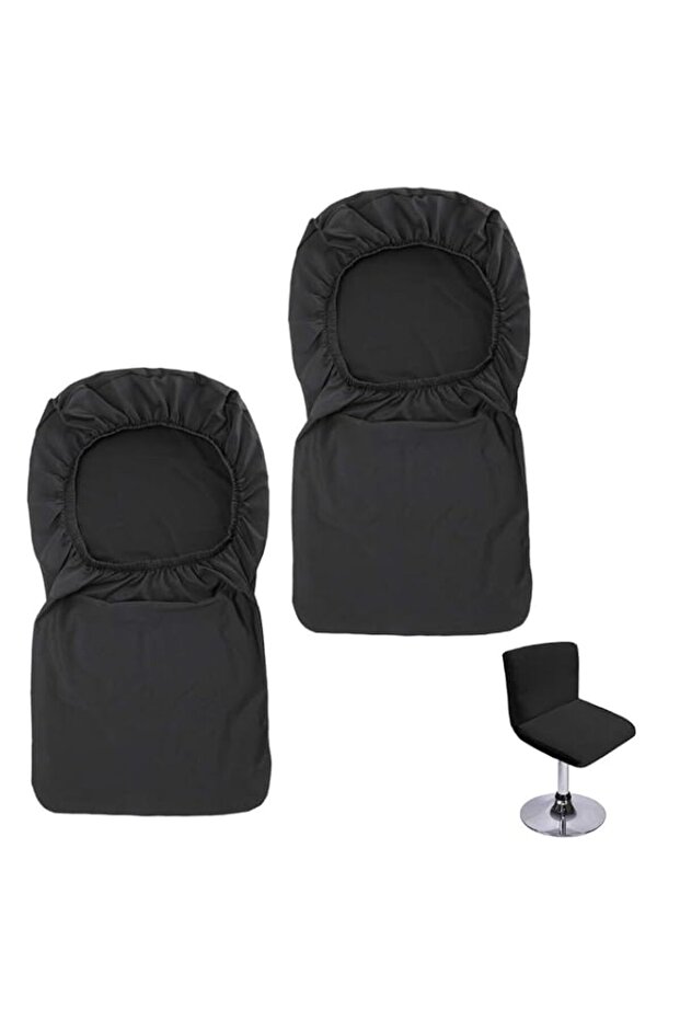 BTSKY - 2 x bar stool chair covers with elastic backrest, for dining chair, swivel chair with backrest (chairs not included)