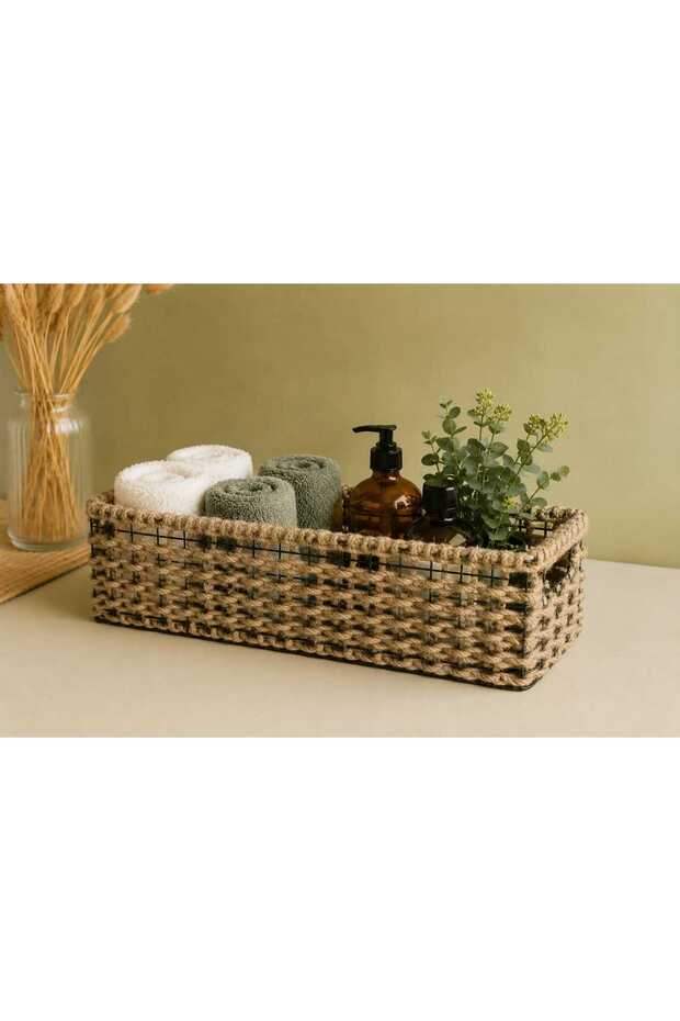 Metal Wire Mesh Bathroom Organizer Basket Bohemian Style