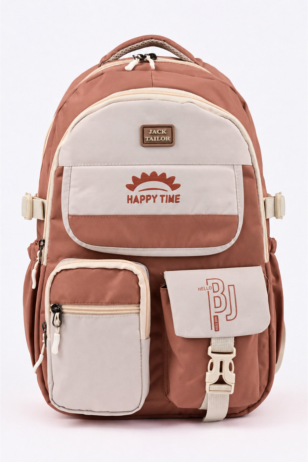 7340 Korean Style Multi-Compartment, Large Internal Volume, Water Bottle Pocket School and Daily Use Backpack