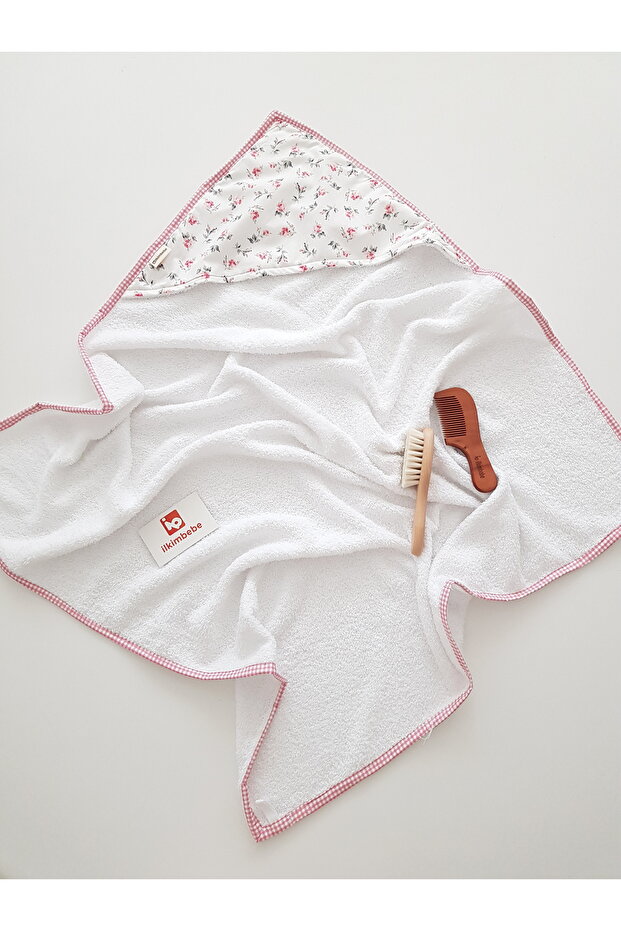 Baby Bath Towel with Hood, 100% Cotton, Newborn Product 80X80 cm