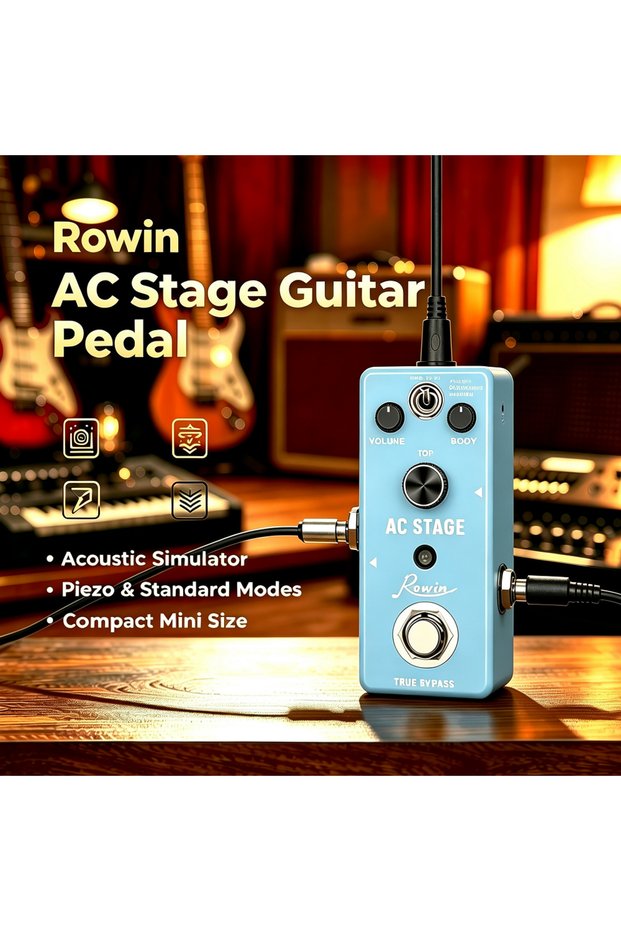 Rowin AC Stage Acoustic Guitar Effect Pedal Acoustic Simulator Effector Mini Pedal Jumbo Folk Gui...
