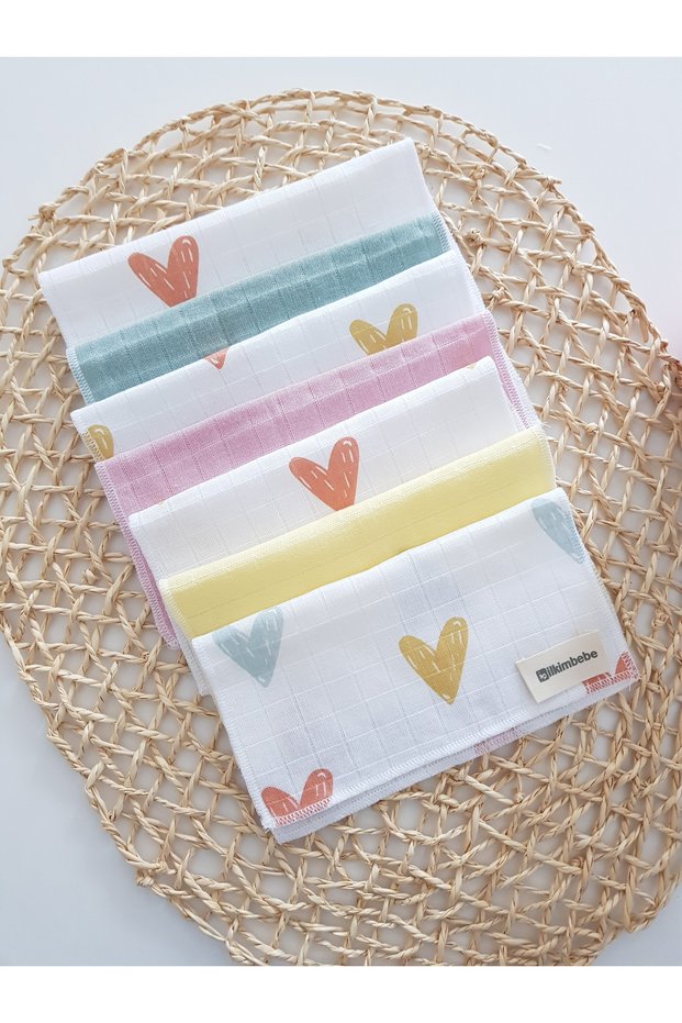 7-Piece Muslin Mouth Cloth 100% Cotton Soft Absorbent | Newborn Mouth Wipes