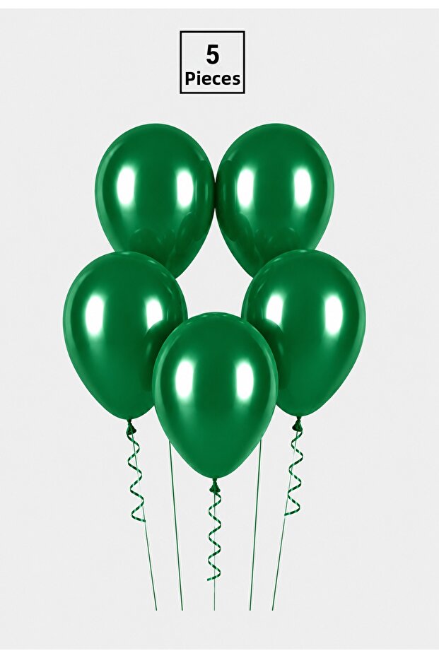 Dark Green Metallic Balloon 5 Pieces
