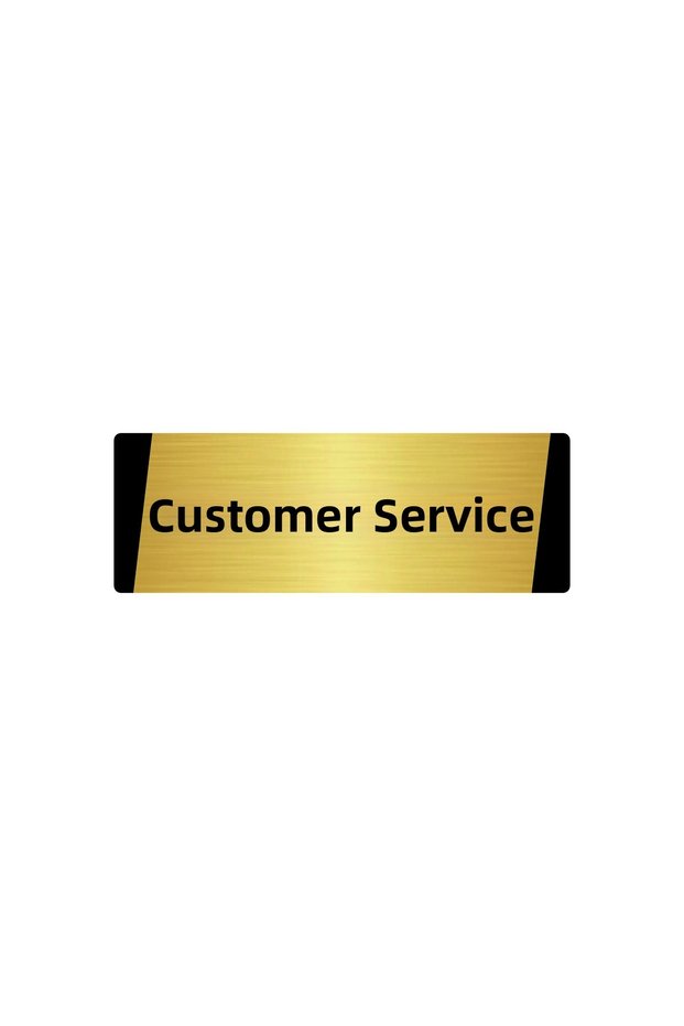 Customer Service Metal Warning Sign 7X20 cm Gold Color
