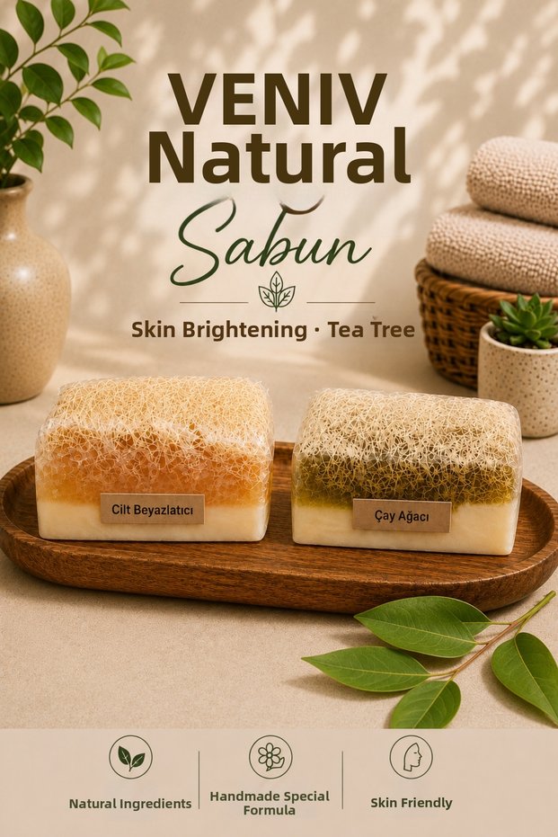 Skin Whitening & Tea Tree Natural Fiber Soap Set – Handmade Special Formula