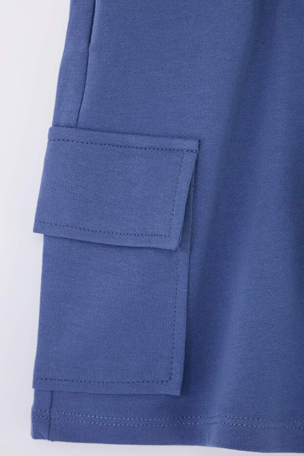 Sarı-Mavi Düz Örme Şort & Bermuda TKDSS25SR00006 - 16