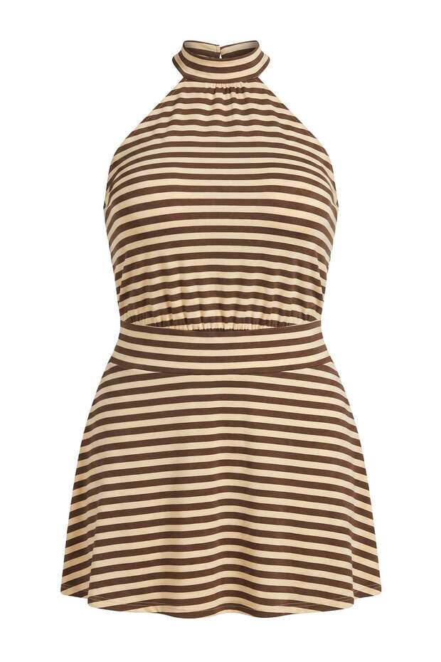 Çok Renkli Örme Büyük Beden Elbise TBBSS26AH00318