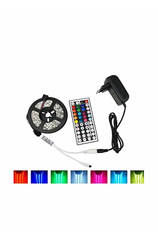 شريط إضاءة LED مع جهاز تحكم عن بعد متعدد الألوان - 3