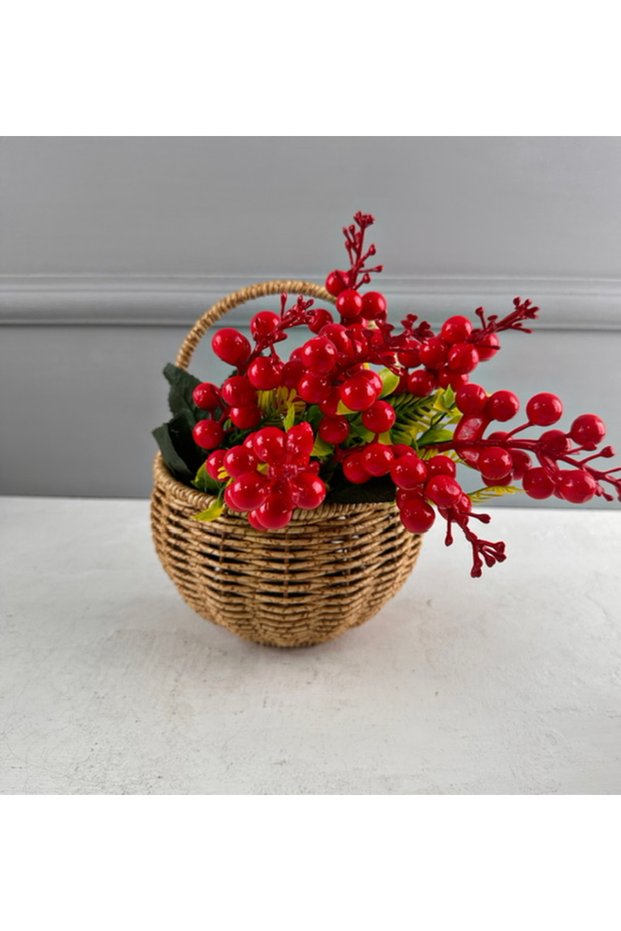 Rattan Flower Holder Door Wall Balcony Basket Small Size