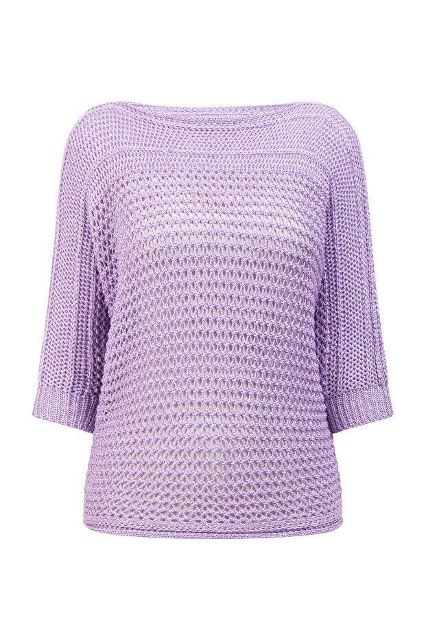Weitmaschiger Strickpullover - 2