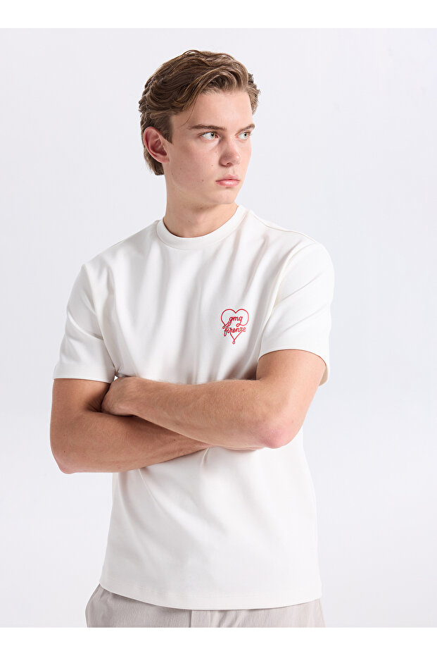 Ecru Men's Regular Fit Logo Printed T-Shirt Gu26Mss03025