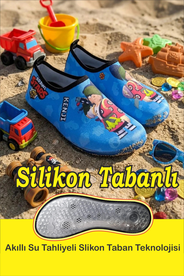 Brawl Stars Kenji Non-Slip Silicone Sole Children's Sea Shoes - Beach and Pool Shoes - Sea Boots