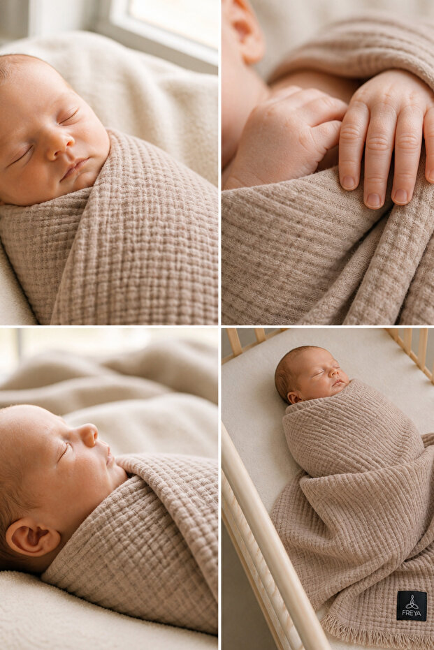 100% Cotton 4 Layer Premium Muslin Baby Blanket