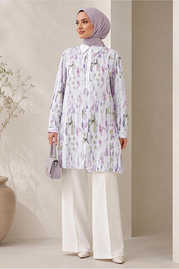 Patterned Plus Size Tunic 20540