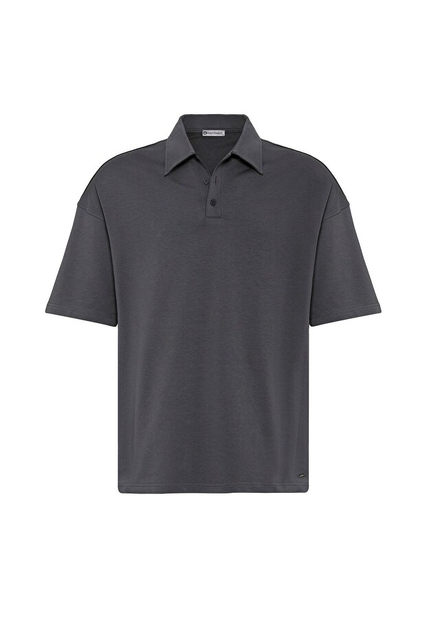 Basic polo collar oversize t-shirt