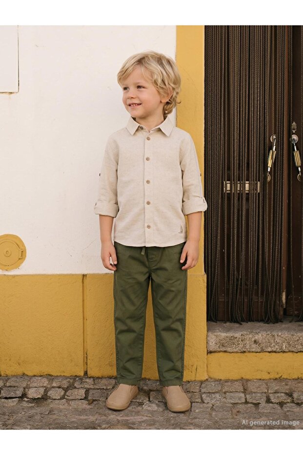 Elastic Waist Pants for 2-5 Years Old - Khaki