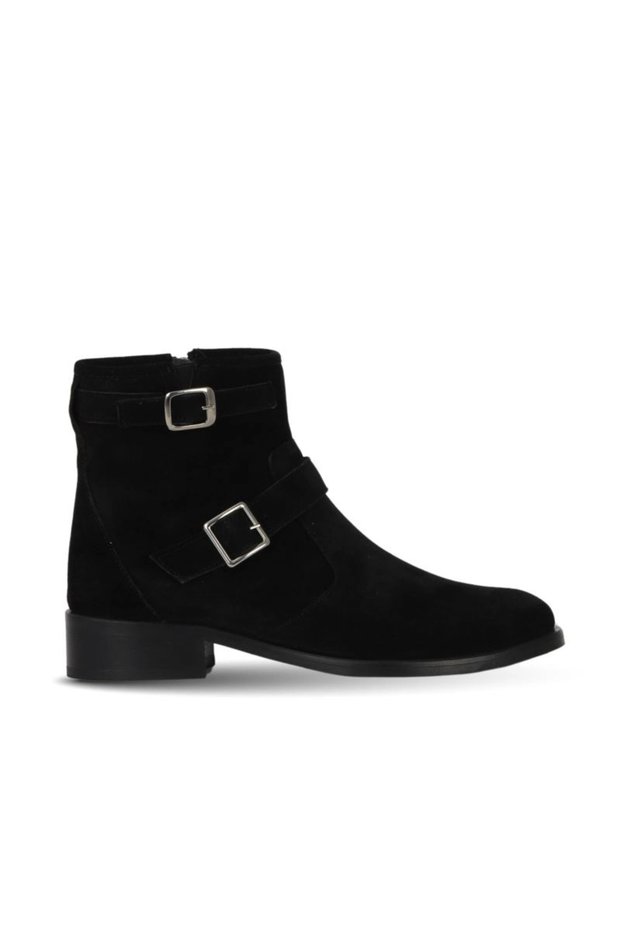 Black Suede Women's Heeled Boots 40Wb11401
