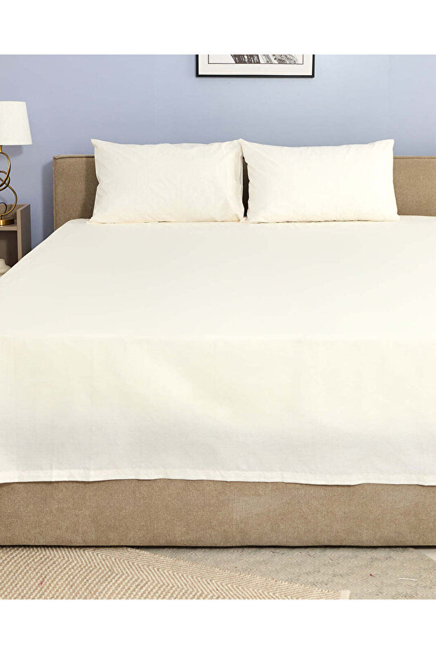 Grey 3-Piece Solid Flat Sheet (Double Size) - 2