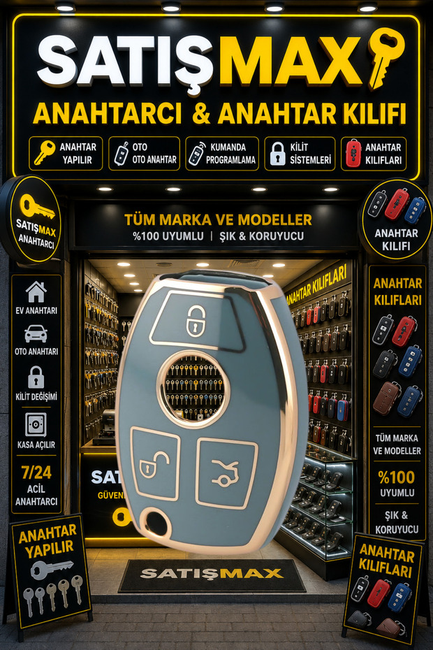 Mercedes E Series C Series S Series A Series B Series Sprinter Vito Viano Smart Key Case Gray