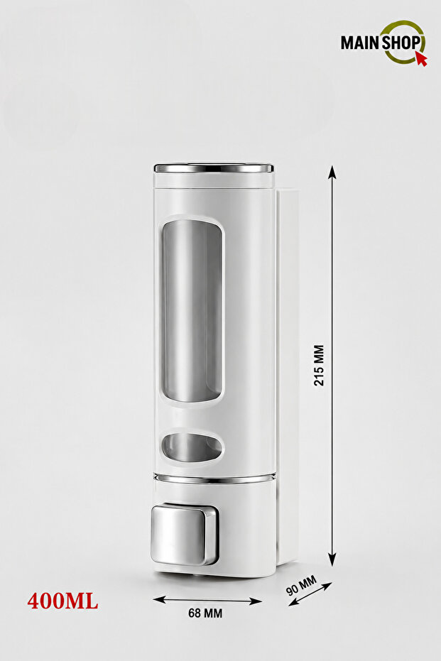 400ml Wall Mounted Manual Soap Dispenser Bathroom, Kitchen Hand Liquid Shampoo Shower Gel 1Pcs White M-52