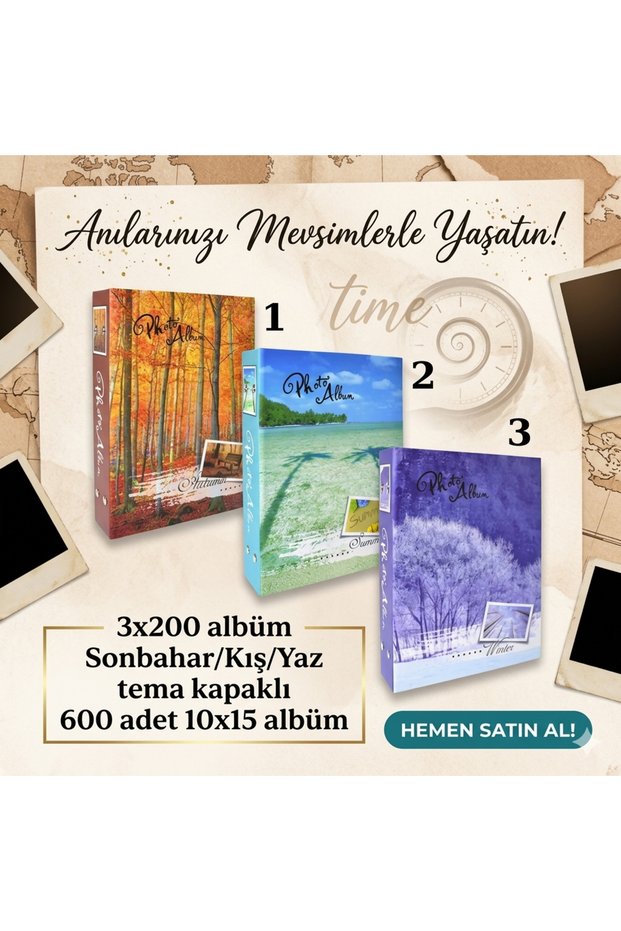 600 Seasonal Patterned Photo Albums - 10X15Cm (200X3 Albums)