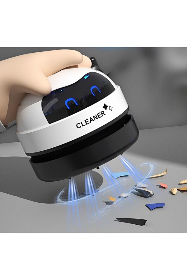 Mini Desktop Vacuum Cleaner, Cute USB Rechargeable Table Dust Vacuum with Nozzle