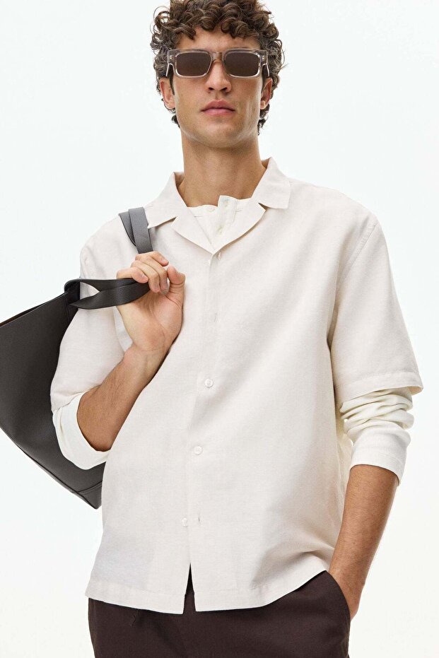 Relaxed Fit Linen-blend resort shirt