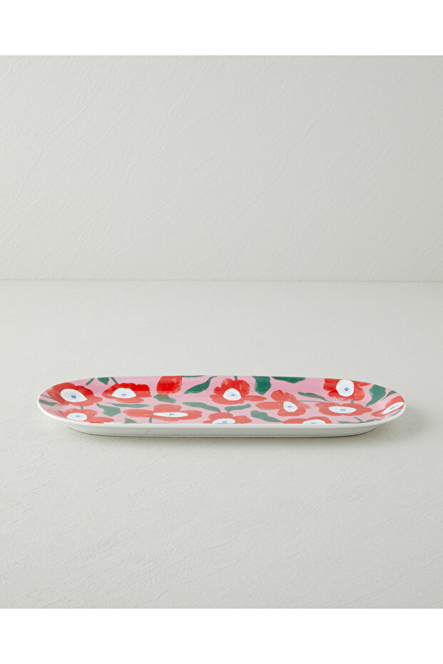 Bright Parade New Bone China Kayık Plate 15X33 cm Colorful