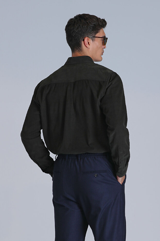 Water Erkek Basic Gömlek Slim Fit Yeşil - 6