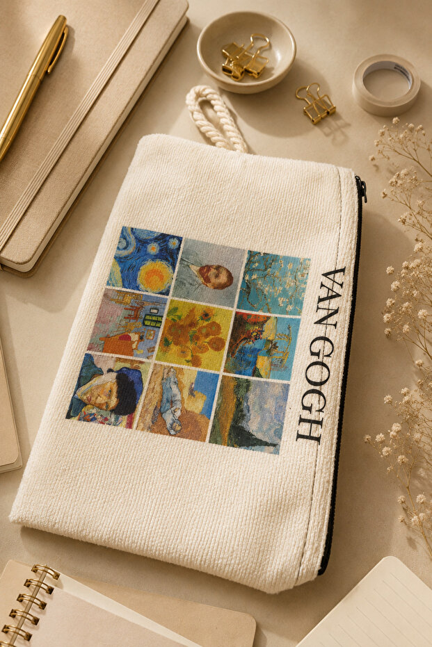 Van Gogh All Paintings Designed School Pen Holder or Makeup Bag