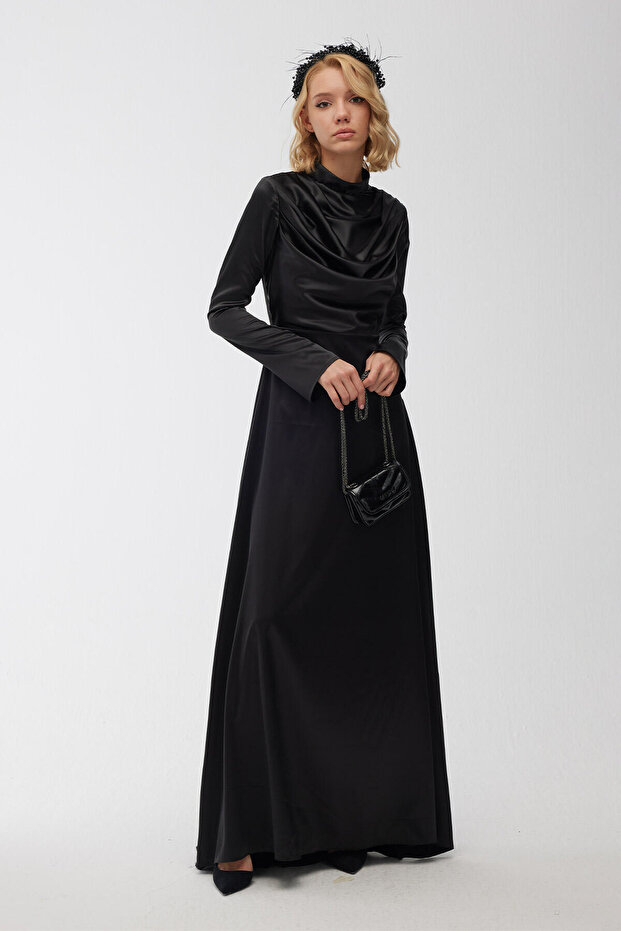 Rochie de seară Violet Degaje, neagră - 2