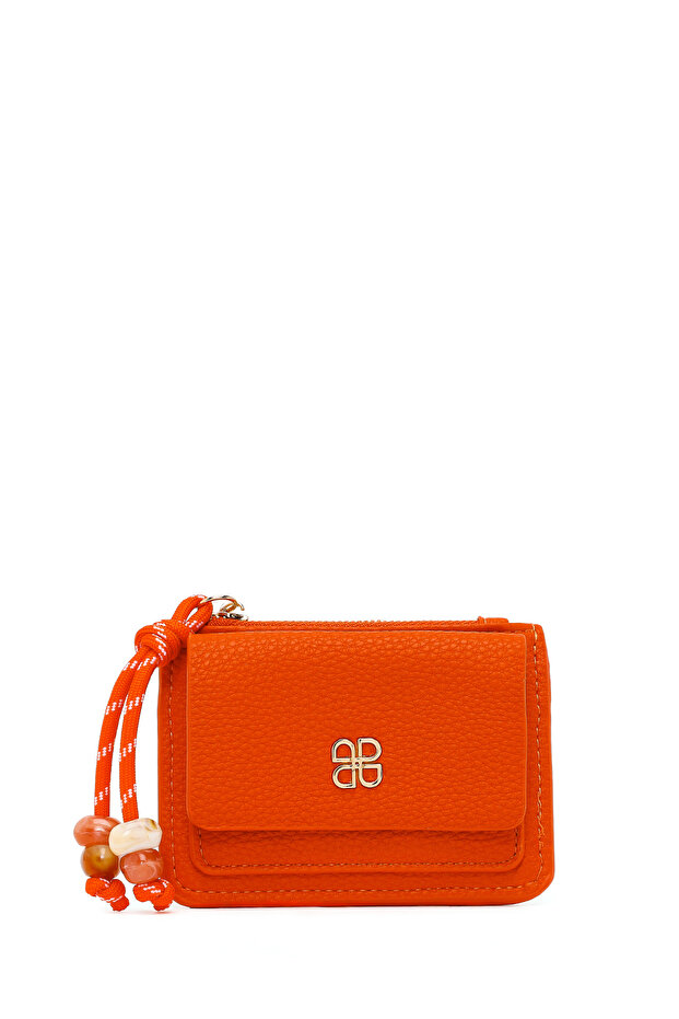 Women's Orange Charm Card Holder 000A2D5641Ft
