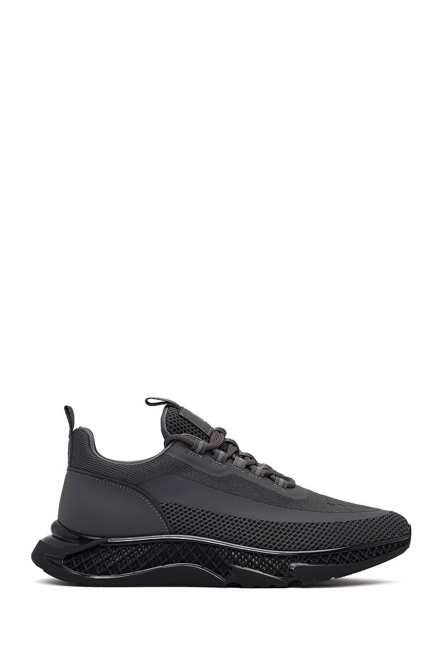 Genuine Zero Men's Gray Thick Soled Lace-Up Fabric Sneaker, Winter Sports Shoes 25Wfd69106F